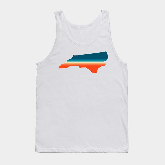 North Carolina State Retro Map Tank Top by n23tees